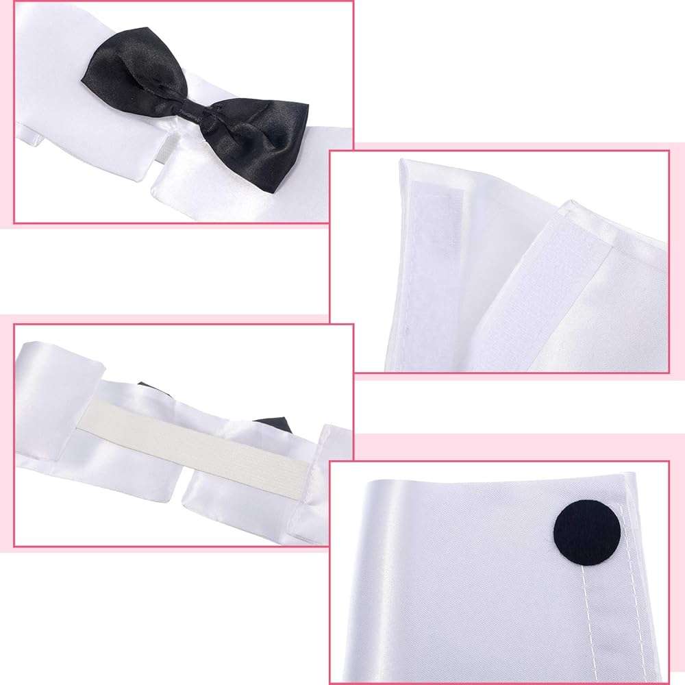 SATINIOR Bunny Costume Set Rabbit Ear Headband Collar Bow Tie Costume Cuffs Rabbit Tail for Halloween Party - Image 3