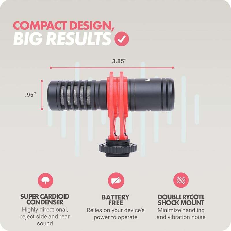 Movo VXR10-PRO Professional Video Microphone for Camera with Rycote Lyre Shock Mount - Shotgun Mic Compatible with DSLR Cameras and iPhone, Android Smartphones - Image 3