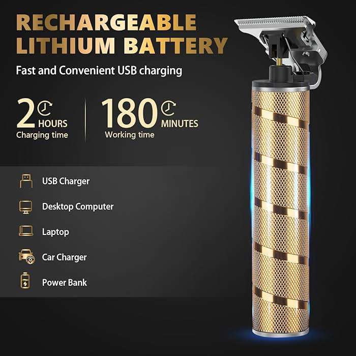 Ufree Hair Trimmer & Beard Trimmer for Men Professional, Electric Razor Shavers for Men, T Blade Precision Edgers Liners, Barber Clippers for Hair Cutting Mustache Facial, Mens Gifts - Image 6