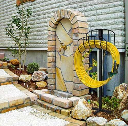 Artigarden Freestanding Garden Hose Holder Hanger, Outdoor Heavy Duty Metal Water Hose Storage Holders Stand Organizer Rack Detachable Stake, Holds 150 Ft of Hoses for Outside Lawn Yard, Black - Image 4