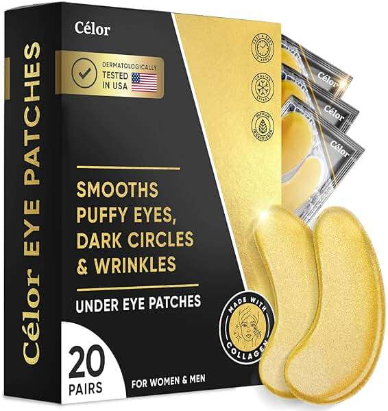 Under Eye Patches (20 Pairs) - Eye Patches For Puffy Eyes And Dark Circles - Under Eye Mask For Beauty & Personal Care - Under Eye Mask Amino Acid & Collagen For Dark Circles And Puffiness by Celor - Image 1