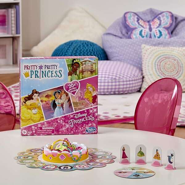 Hasbro Gaming Pretty Pretty Princess: Edition Board Game Featuring Disney Princesses, Jewelry Dress-Up Game for Kids Ages 5 and Up, for 2-4 Players (Amazon Exclusive) - Image 2