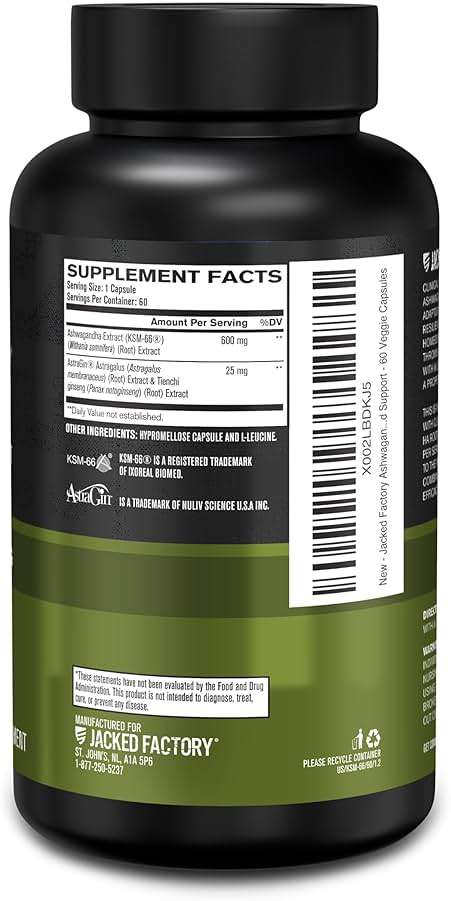 Jacked Factory Ashwagandha Root Extract (KSM-66 Ashwagandha) w/ 5% Withanolides - Supplement for Natural Stress Relief, Cognitive Function, Vitality, and Mood Support - 60 Veggie Capsules - Image 8