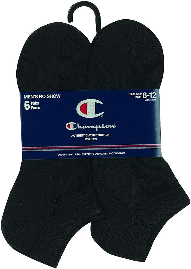 Champion Men's Double Dry Moisture Wicking No Show Socks; 6, 8 Packs Available - Image 2