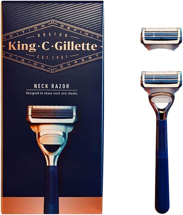 King C. Gillette Neck Razor, Handle plus 2 Blade Refills - Image 1
