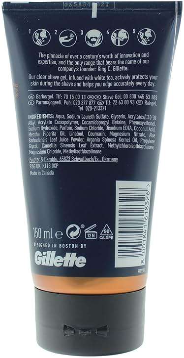 King C. Gillette Men’s Transparent Shave Gel with White Tea and Argan Oil, 5oz - Image 2