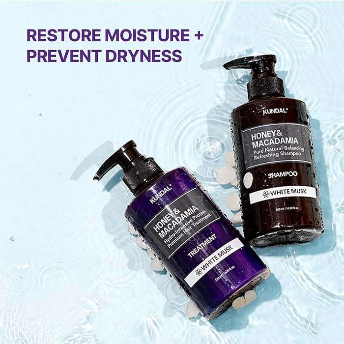 KUNDAL Honey & Macadamia Korean Shampoo & Conditioner Set, Baby Powder, 16.9 Fl Oz Each - Restore Moisture & Prevent Dryness, Argan Oil - Korean Hair Care, Sulfate Free, Long Lasting Scent - Image 8