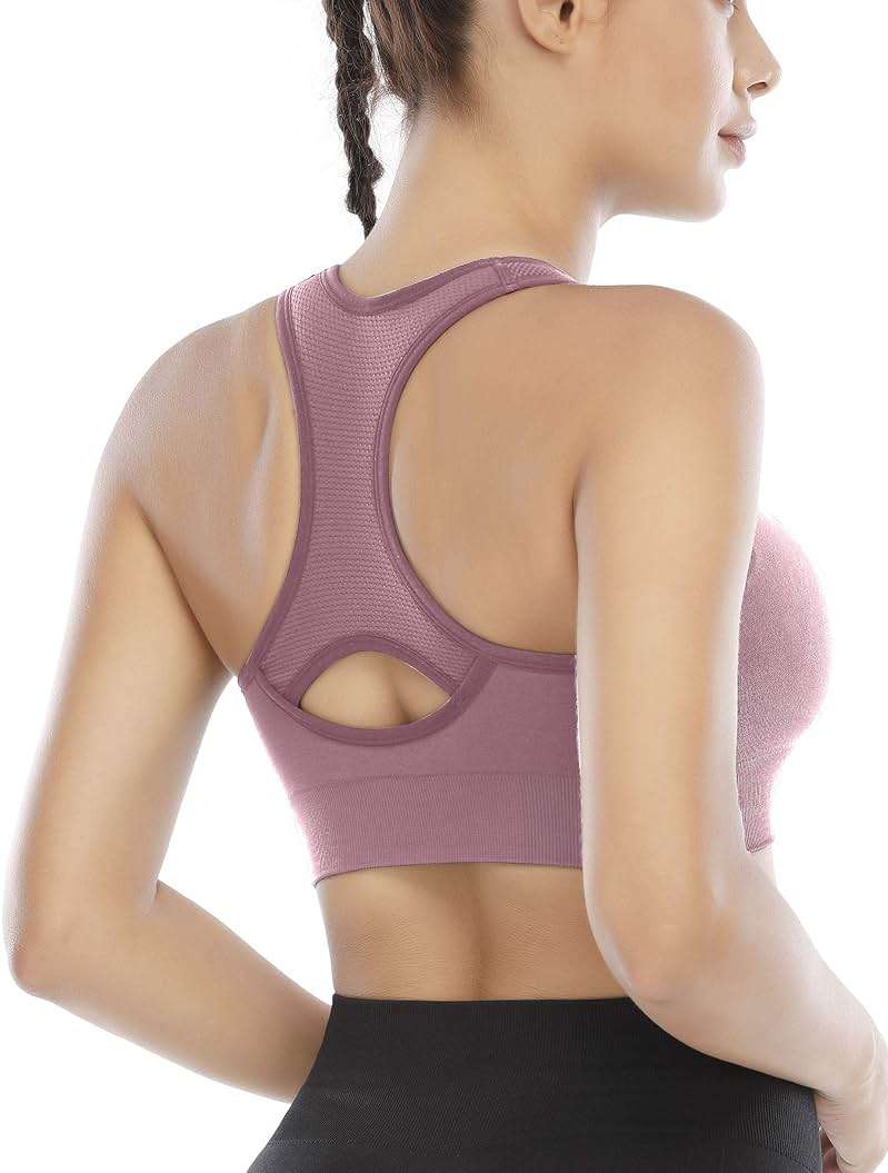 Heathyoga High Impact Sports Bras for Women High Support Padded Sports Bra Pack Racerback Bras for Women Workout Bra Sets - Image 4