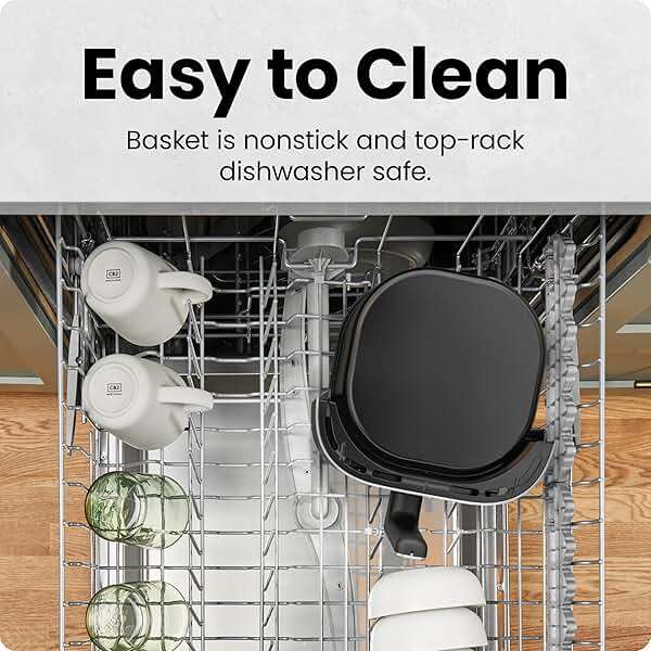 Chefman Air Fryer 8 Qt | TurboFry® 4-in-1 with 450°F Hi-Fry Option for Crispier Results | Bake, Dehydrate, Frozen | XL Nonstick Dishwasher-Safe Basket | Stainless Steel - Image 7