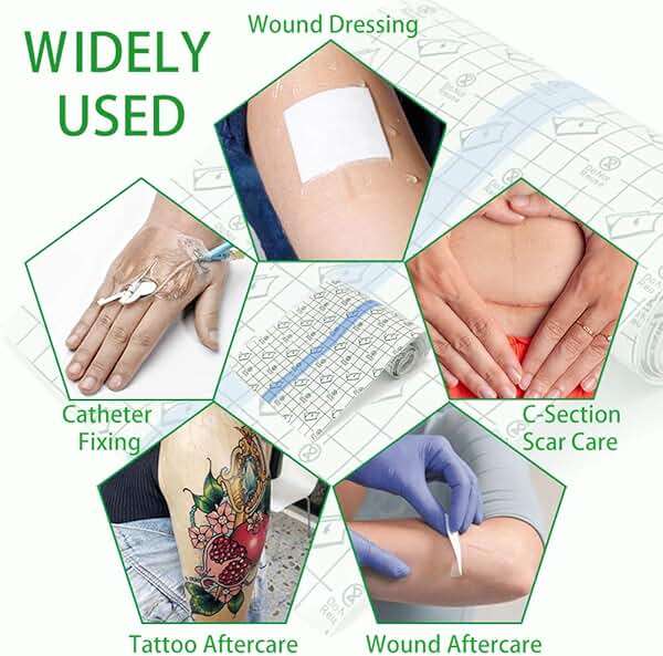 Flatoedu Tattoo Aftercare Bandage Roll 6" x 2 Yard - Waterproof Transparent Film for Tattoo Initial Healing and Skin Repair Adhesive Supply Wrap - Image 6