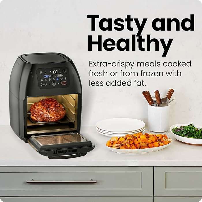 CHEFMAN Multifunctional Digital Air Fryer+ Rotisserie, Dehydrator, Convection Oven, 17 Touch Screen Presets Fry, Roast, Dehydrate, Bake, XL 10L Family Size, Auto Shutoff, Large Easy-View Window, Black - Image 4