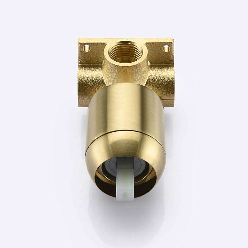 sumerain Brushed Gold Shower Faucet Set with 8 Inches Stainless Steel Rain Shower Head, Solid Brass Rough In Valve - Image 5