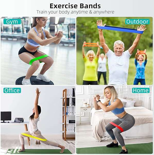 Resistance Bands for Working Out, 5-Pack Elastic Exercise Bands for Strength Training, Stretching, Workout; Home Gym Equipment for Women Men, Pilates Yoga Physical Therapy, Leg Glute Arm Exercise Kit - Image 4