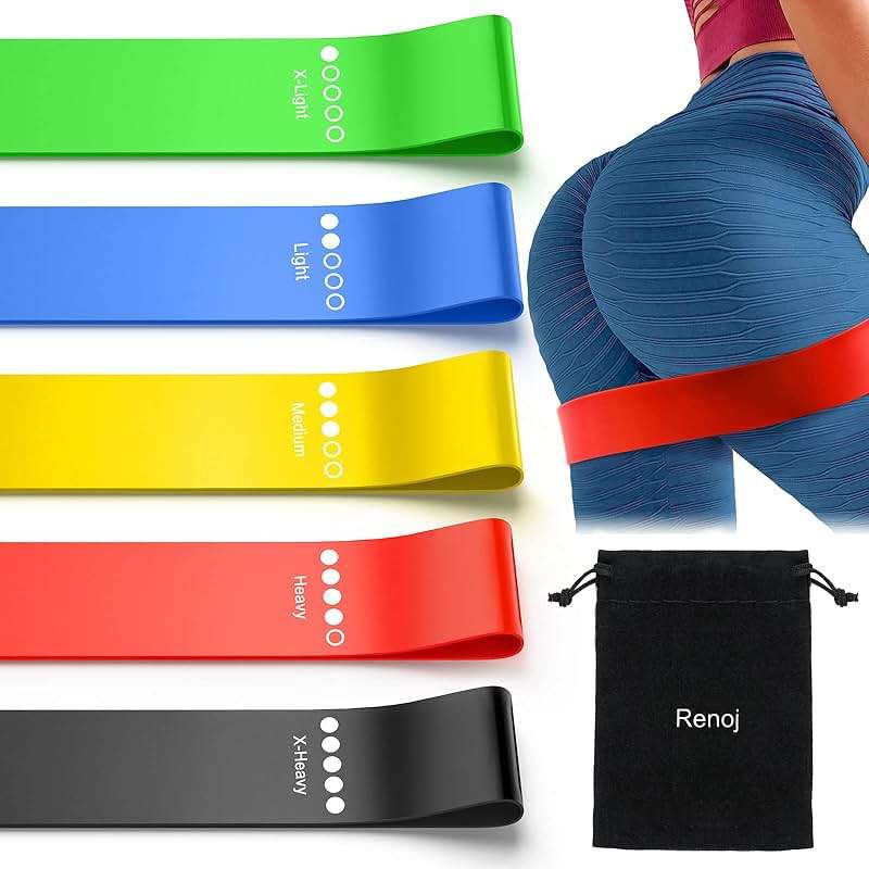 Resistance Bands for Working Out, 5-Pack Elastic Exercise Bands for Strength Training, Stretching, Workout; Home Gym Equipment for Women Men, Pilates Yoga Physical Therapy, Leg Glute Arm Exercise Kit - Image 5
