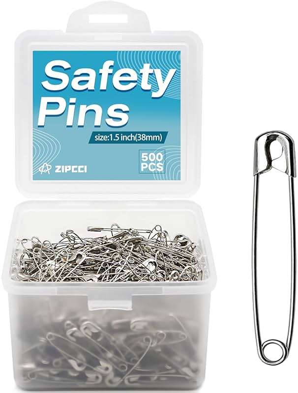 500 Pcs ZIPCCI 1.5 inch Safety Pins,Small Safety Pins for Home Office Use DIY Crafts Jewelry Making - Image 1