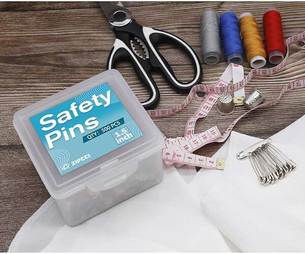 500 Pcs ZIPCCI 1.5 inch Safety Pins,Small Safety Pins for Home Office Use DIY Crafts Jewelry Making - Image 2