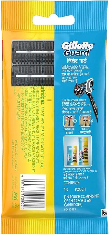 Gillette Guard Manual Shaving Razor Blades - 6 Cartridges, 1 Razor - Image 2