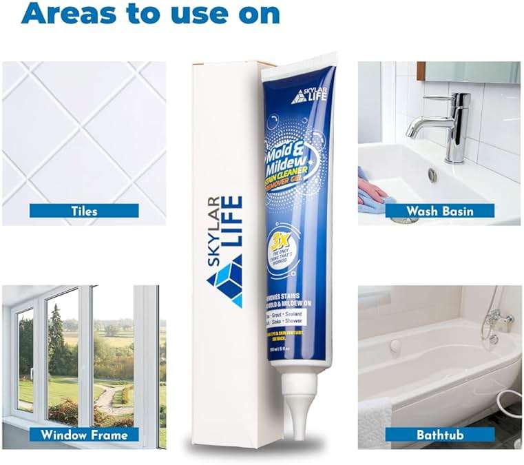Skylarlife Home Tiles and Sealant, Rubber Stain Whitnener Gel Apply on Silicone Caulk for Bathroom, Kitchen, Joint Sealant, Rubber - Image 3