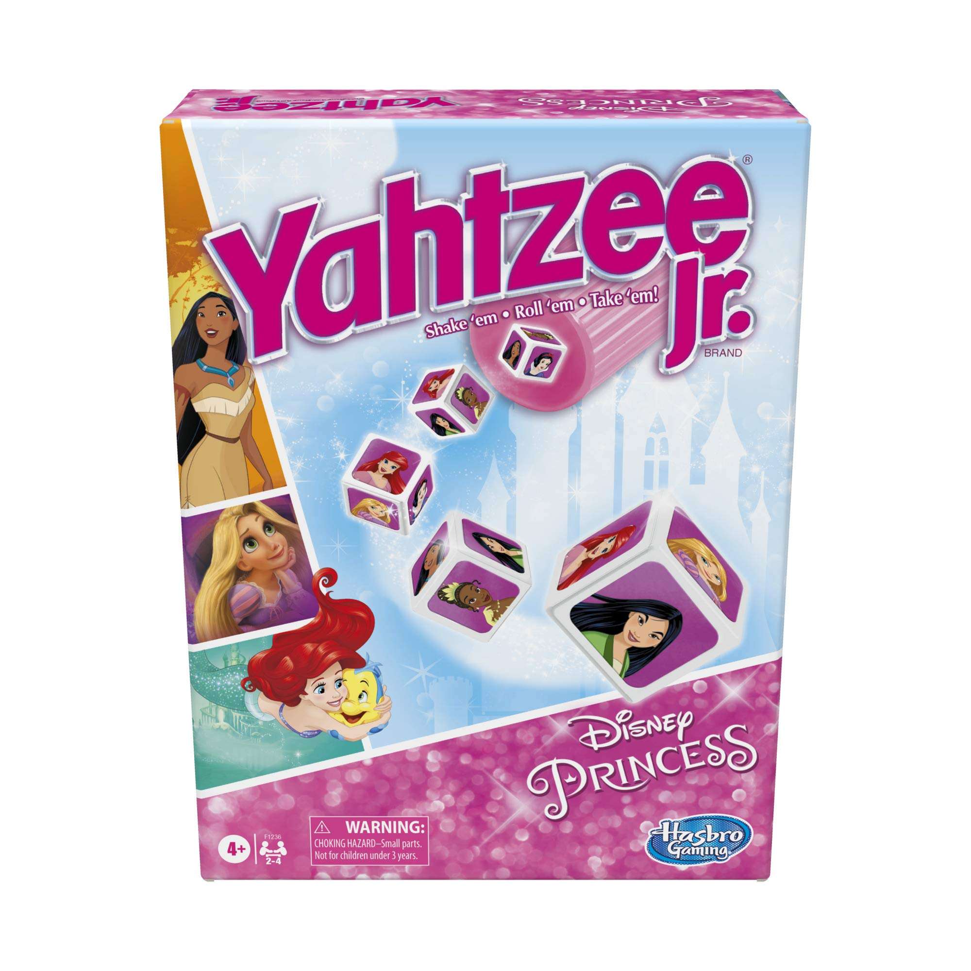 Hasbro Gaming Yahtzee Jr.: Disney Princess Edition Board Game for Kids Ages 4 and Up, for 2-4 Players, Counting and Matching Game for Preschoolers (Amazon Exclusive) - Image 1
