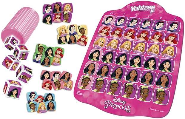 Hasbro Gaming Yahtzee Jr.: Disney Princess Edition Board Game for Kids Ages 4 and Up, for 2-4 Players, Counting and Matching Game for Preschoolers (Amazon Exclusive) - Image 5
