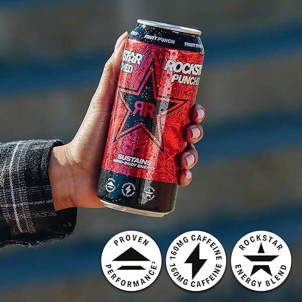 Rockstar Punched Energy Drink, Fruit Punch, 16 Fl Oz (Pack of 12) (Packaging May Vary) - Image 5