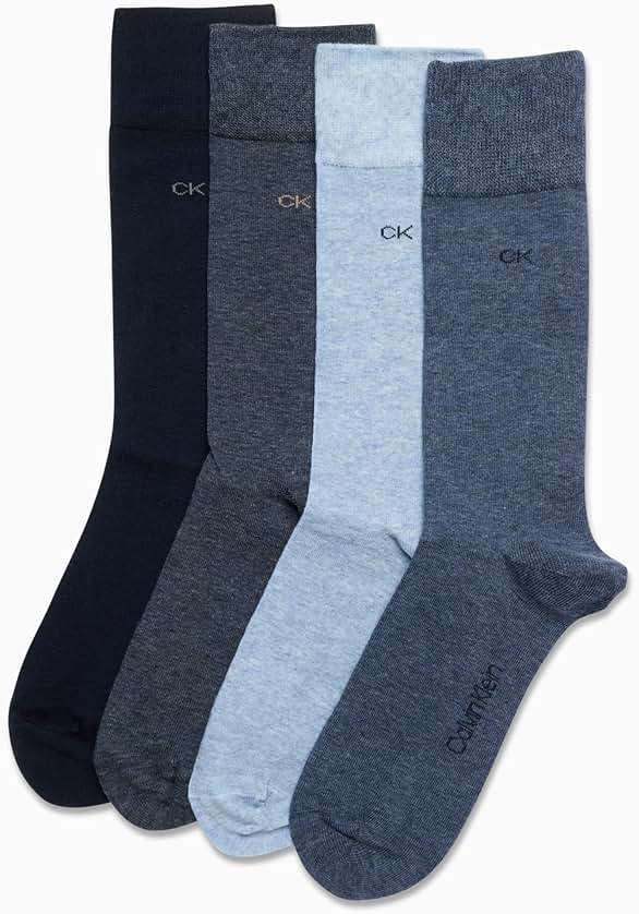 Calvin Klein Mens Crew Socks - 4 Pack Soft Cotton Blend Cushioned Crew Dress Socks for Men, for Formal, Casual and Work Wear - Image 4