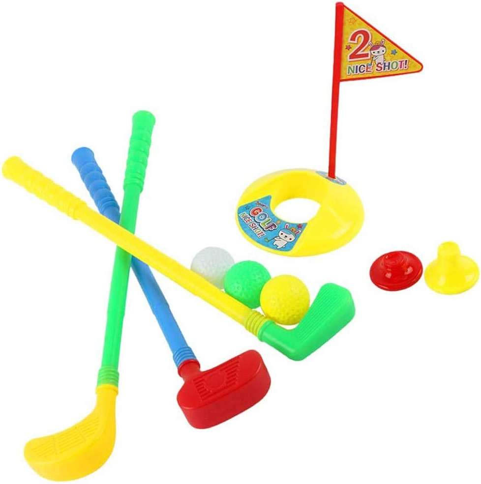 BinaryABC Plastic Golf Clubs Set Toy Golf Kit,Educational Golf Toys Sets,Children's Golf Game(Random Color) - Image 1