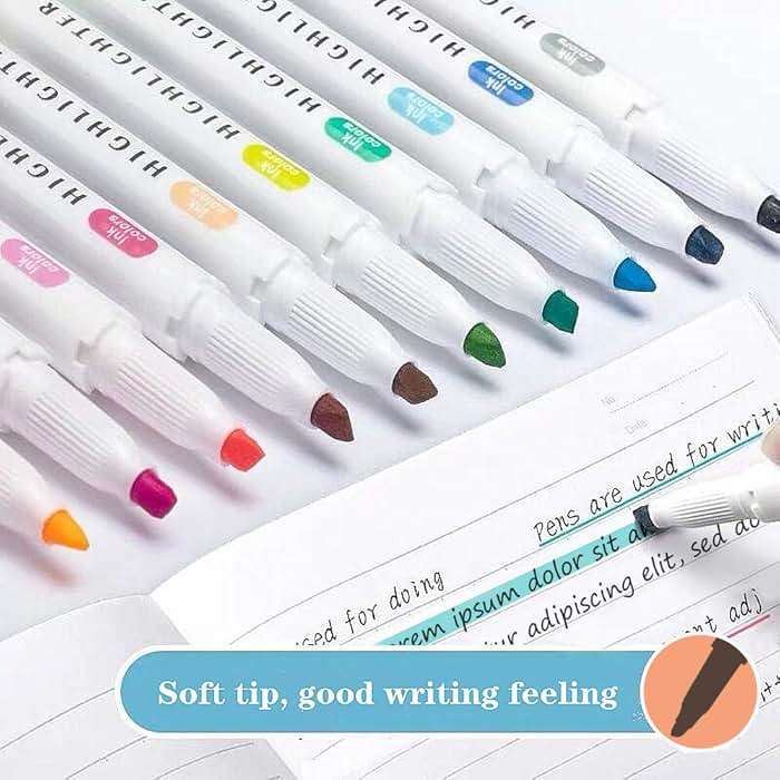YOOUSOO 25 Pack Pastel Highlighters Assorted Colours, Dual Tip Bible Highlighter, Chisel Tip Mild Highlighters No Bleed Fluorescent Highlighter Pens for School Student Office Journals - Image 4