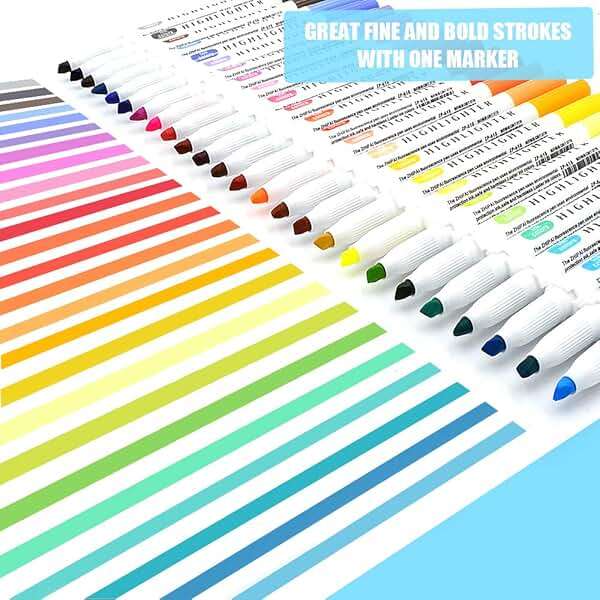 YOOUSOO 25 Pack Pastel Highlighters Assorted Colours, Dual Tip Bible Highlighter, Chisel Tip Mild Highlighters No Bleed Fluorescent Highlighter Pens for School Student Office Journals - Image 8