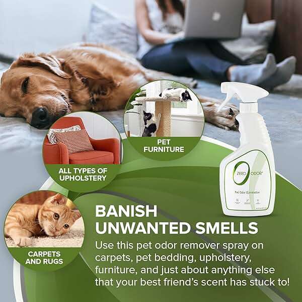 Zero Odor - Pet Odor Eliminator Bundle- Eliminate Air & Surface Odors – Patented Molecular Technology Best for Carpet, Furniture, Pet Beds - Smell Great Again, 16oz & 64oz Refill - Image 3
