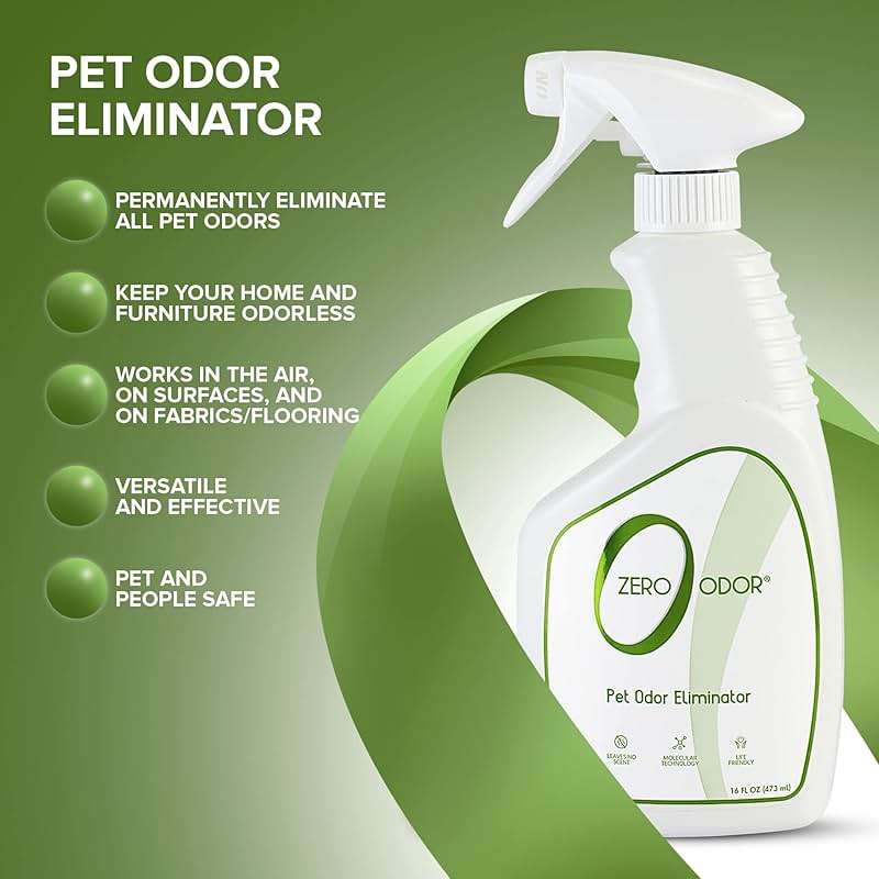 Zero Odor - Pet Odor Eliminator Bundle- Eliminate Air & Surface Odors – Patented Molecular Technology Best for Carpet, Furniture, Pet Beds - Smell Great Again, 16oz & 64oz Refill - Image 5