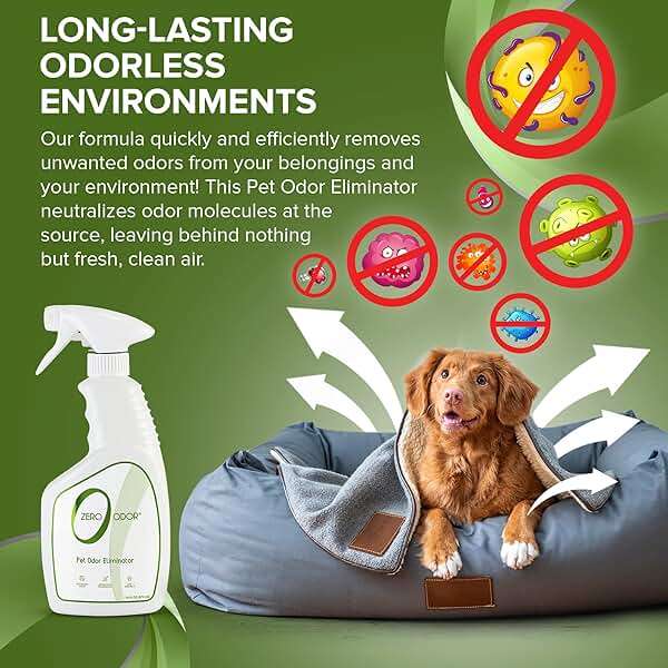 Zero Odor - Pet Odor Eliminator Bundle- Eliminate Air & Surface Odors – Patented Molecular Technology Best for Carpet, Furniture, Pet Beds - Smell Great Again, 16oz & 64oz Refill - Image 7