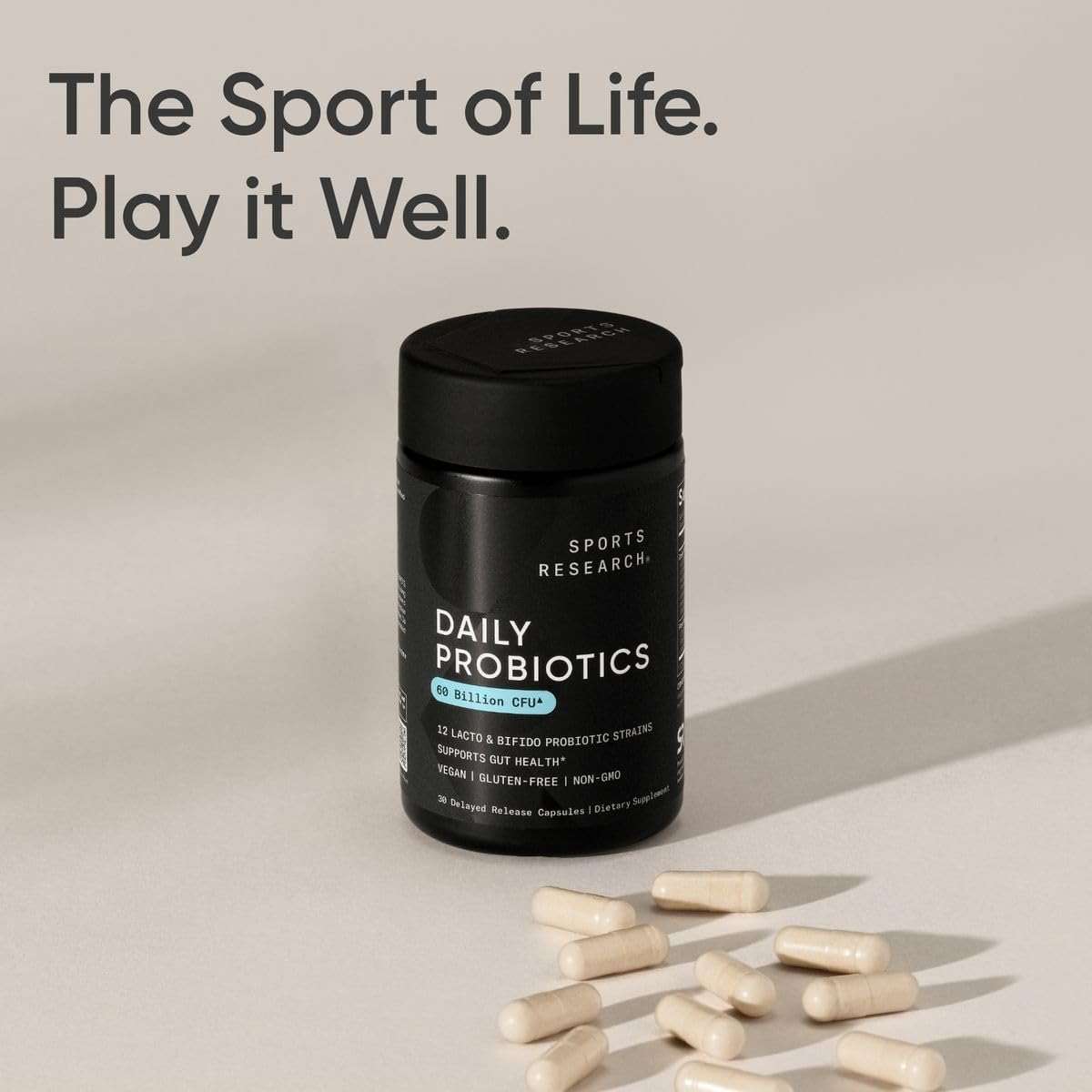 Sports Research® Daily Probiotics 60 Billion CFU w/Prebiotics, 30 Count | 12 Lacto & Bifido Strains for Gut & Digestive Support - Vegan, Non-GMO - Image 7