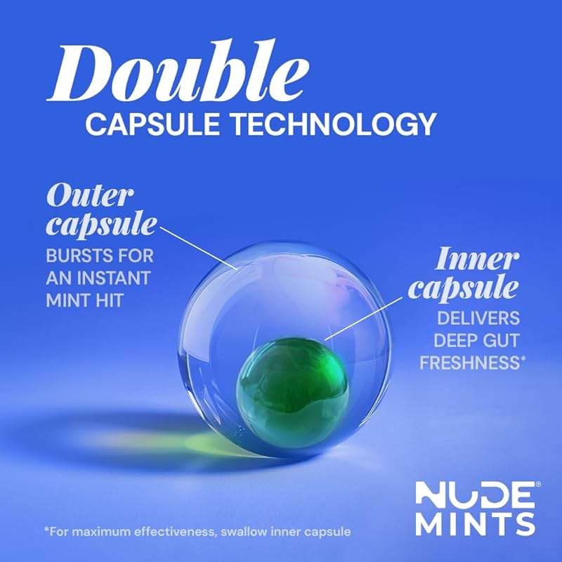 NUDE MINTS | Dual Action Liquid Capsules | Mouth Watering Mint - Lasts 3X Longer - 3X Stronger - Extreme Bad Breath Treatment For Adults - Sugar Free, 0 Calorie - Peppermint - 5 Pack - 150 Capsules - Image 5