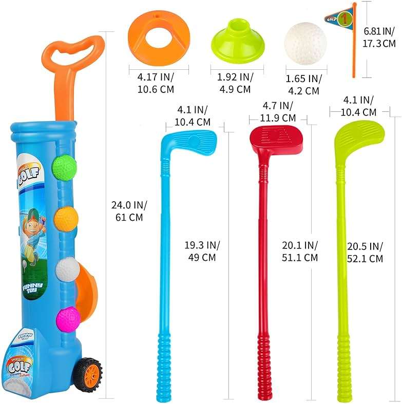 Liberry Toddler Golf Set with Cart, Plastic Golf Clubs & Balls for Kids Ages 1 2 3 4 5, Indoor Outdoor Sports Toys Birthday Gift for Boys & Girls - Image 3