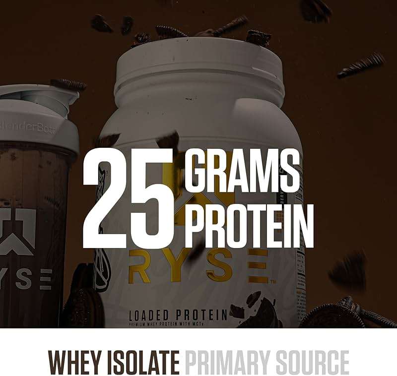 RYSE Loaded Protein Powder - Chocolate Cookie Blast - 25g Whey Protein Isolate & Concentrate with Prebiotic Fiber & MCTs - Low Carb, Low Sugar, Digestive-Friendly - 27 Servings / 2 lb Tub - Image 3