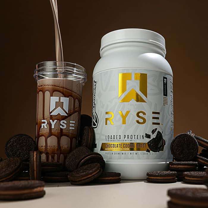 RYSE Loaded Protein Powder - Chocolate Cookie Blast - 25g Whey Protein Isolate & Concentrate with Prebiotic Fiber & MCTs - Low Carb, Low Sugar, Digestive-Friendly - 27 Servings / 2 lb Tub - Image 5