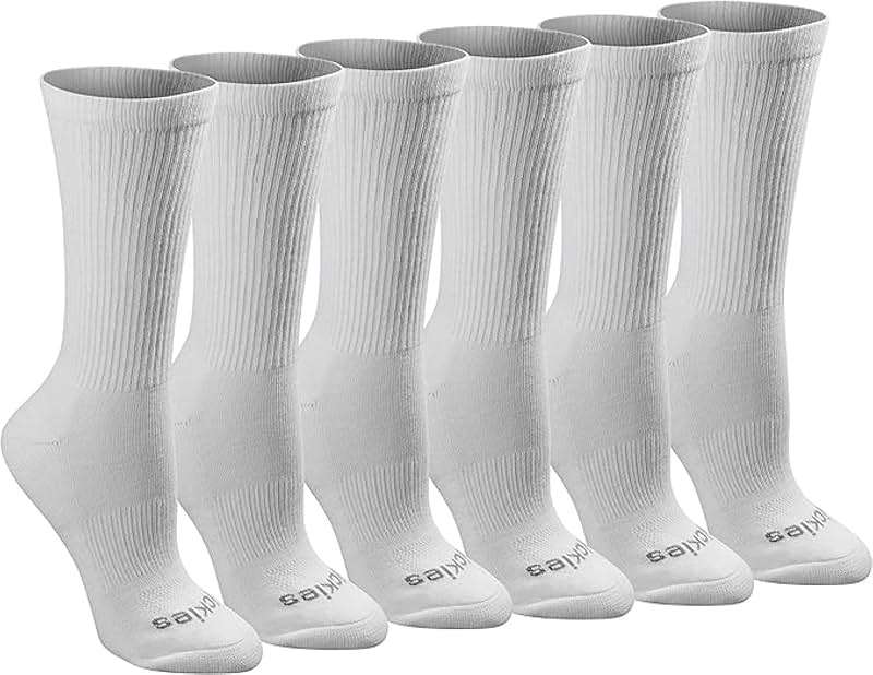 Dickies Women's Dri-Tech Essential Moisture Control Crew Socks, Available in S-XL (6, 12 Pairs) - Image 1