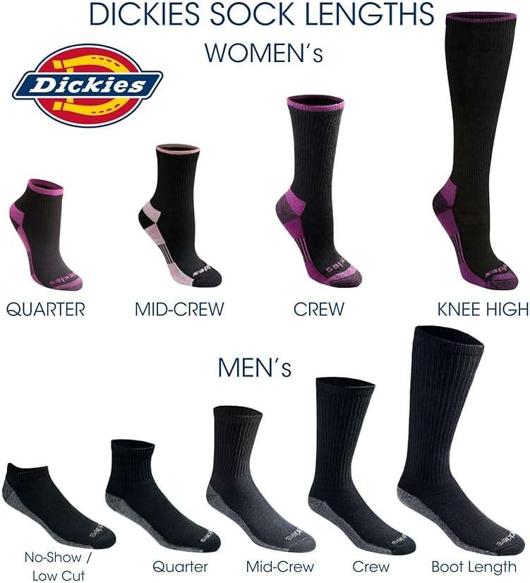 Dickies Women's Dri-Tech Essential Moisture Control Crew Socks, Available in S-XL (6, 12 Pairs) - Image 4