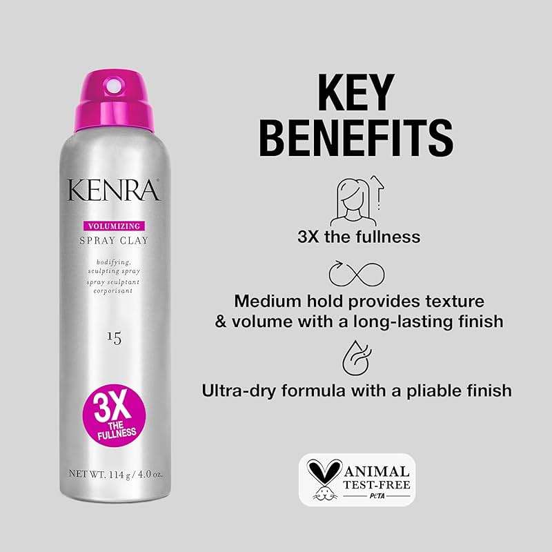 Kenra Volumizing Spray Clay 15 | Bodifying, Fullness Spray | 3X The Fullness | Medium Hold | Provides Texture & Volume With A Long-Lasting Finish | All Hair Types - Image 5