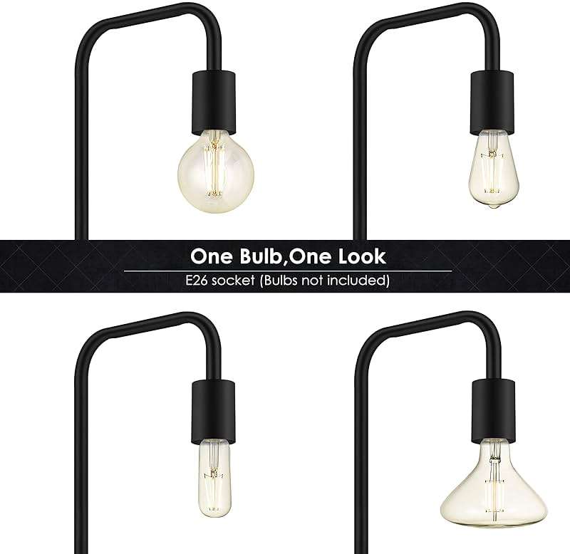 BoostArea Floor Lamp, Industrial Floor Lamp, 63 Inch Standing Lamp, E26 Socket, On/Off Footswitch, Whole Metal, ETL Listed, Modern Small Lamp for Bedroom, Living Room, Minimalist, Vintage, Mid Century - Image 3