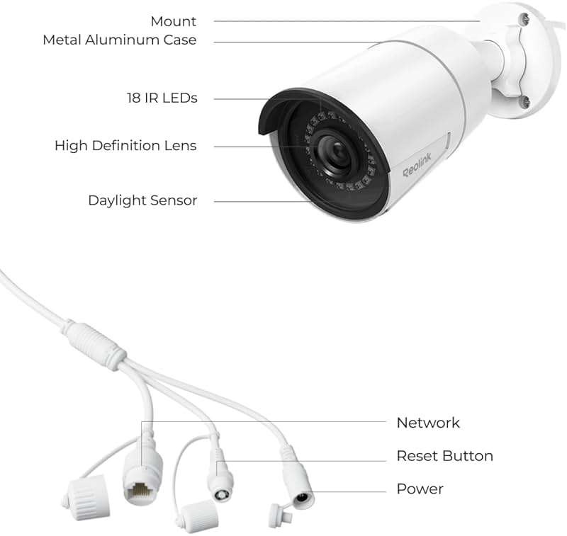 REOLINK 5MP Security PoE IP Camera, Person/Vehicle/Pet Detection, Time-Lapse, 100ft IR Night Vision, Work with Smart Home, Support 512GB SD Card, Surveillance Outdoor Indoor, RLC-510A - Image 8
