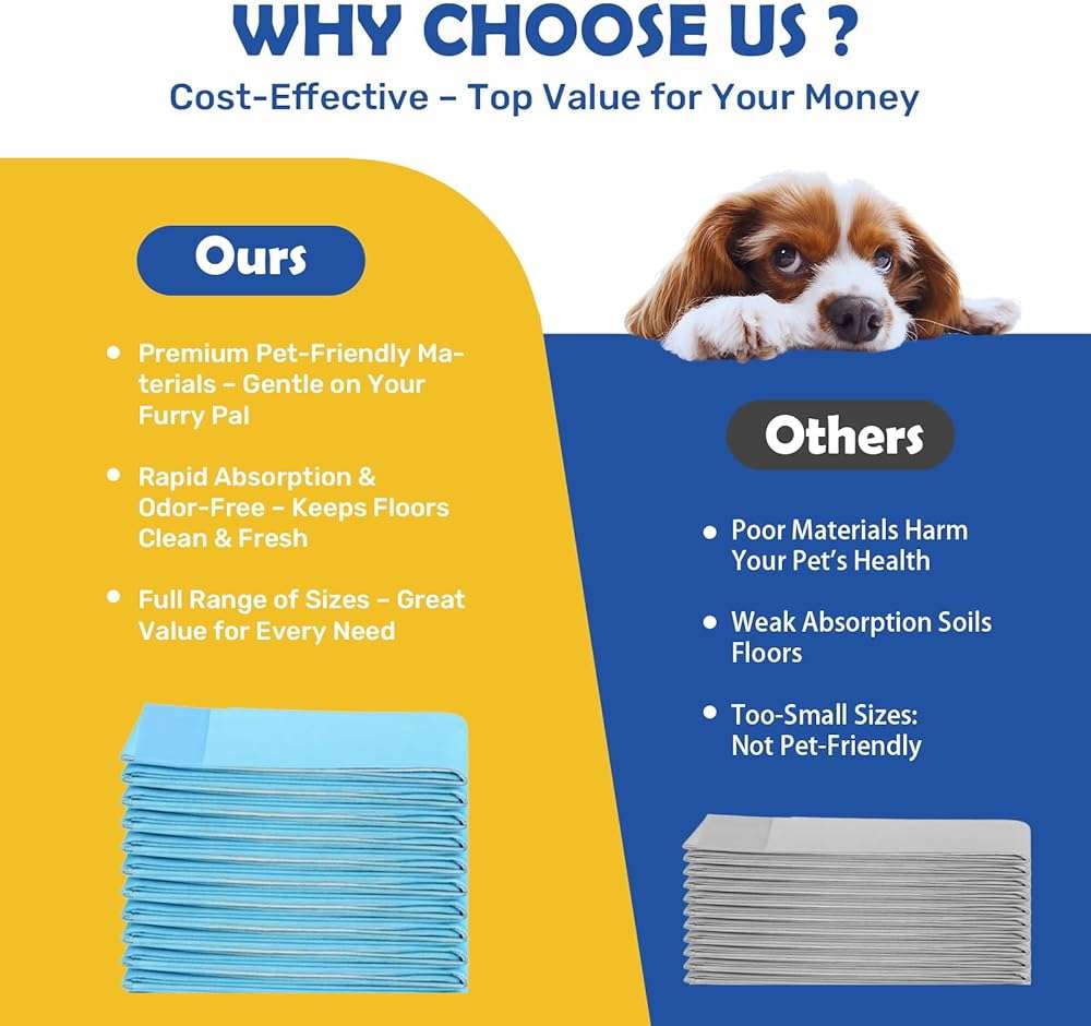 FluffyDream Super Absorbent Waterproof Dog and Puppy Pet Training Pad, Housebreaking Pet Pad,Blue (17.6"x23.6" (50PCS)) - Image 6