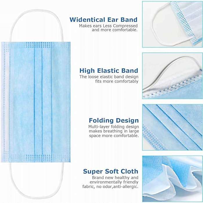 100 Pack Medical Disposable Face Masks for Protection, ASTM Level 2, 3 Layers Safety Face Masks For Adults Daily Use - Image 4
