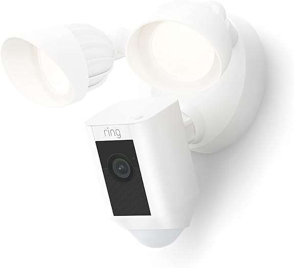 Ring Floodlight Cam Wired Plus, Outdoor home or business security with motion-activated 1080p HD video and floodlights, White - Image 1