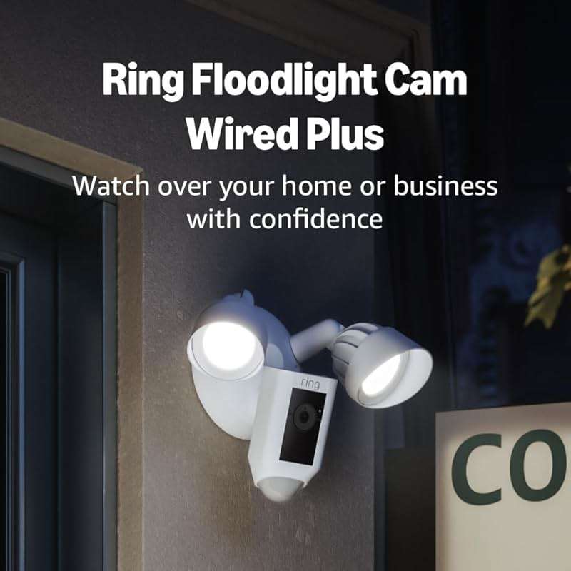 Ring Floodlight Cam Wired Plus, Outdoor home or business security with motion-activated 1080p HD video and floodlights, White - Image 9