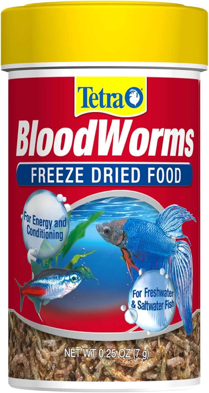 Tetra BloodWorms 0.25 Oz, Freeze-Dried Food for Freshwater and Saltwater Fish, Seafood (Pack of 1) - Image 1