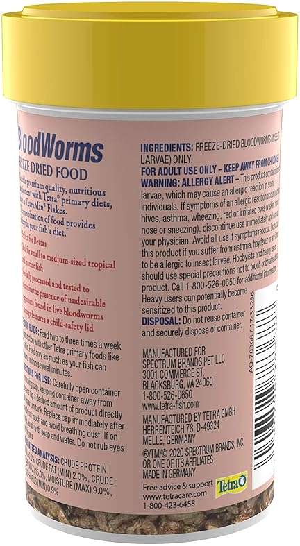 Tetra BloodWorms 0.25 Oz, Freeze-Dried Food for Freshwater and Saltwater Fish, Seafood (Pack of 1) - Image 3