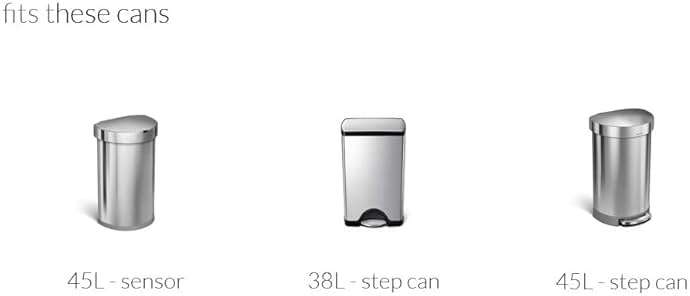 simplehuman Code J 100 Count Custom Fit Liners, Drawstring Kitchen Trash Bags, One-by-One Mess-Free Dispense, Extra Thick & Double Seamed, 50% PCR Plastic, 38-45 Liter / 10-12 Gallon, White - Image 4