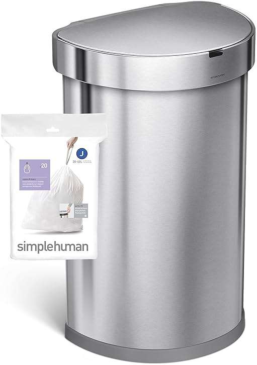 simplehuman Code J 100 Count Custom Fit Liners, Drawstring Kitchen Trash Bags, One-by-One Mess-Free Dispense, Extra Thick & Double Seamed, 50% PCR Plastic, 38-45 Liter / 10-12 Gallon, White - Image 5